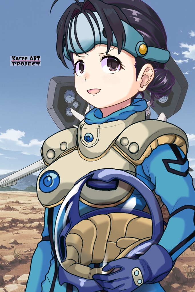 ゆりちゃん+ミレーヌ・ジーナスのパイロットスーツ【マクロス7-01】 Yuri Original Color 斜め前 Diagonal front angle Yuri is wearing Mylene Flare Jenius's PilotSuit【MACROSS7-01】
