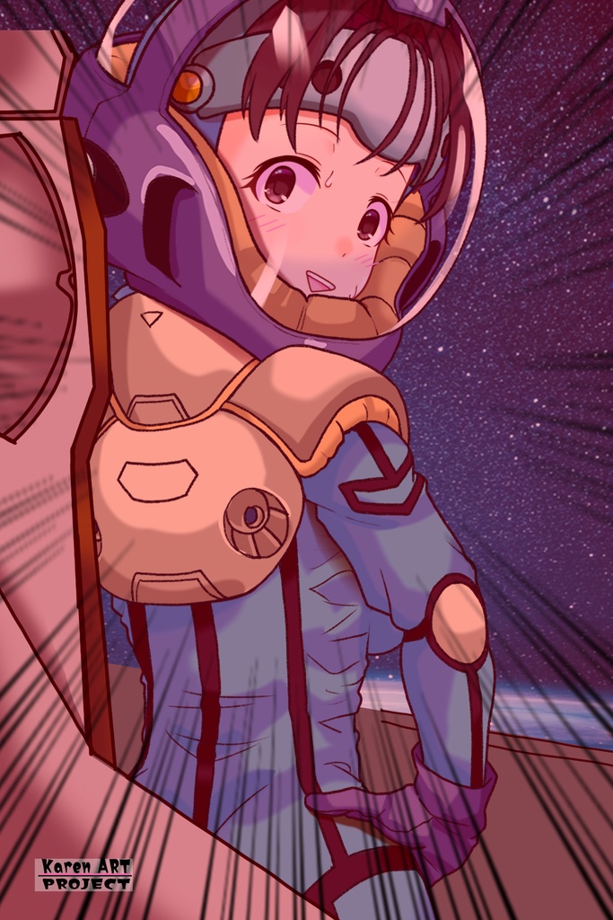 ゆりちゃん+ミレーヌ・ジーナスのパイロットスーツ【マクロス7-06】 Yuri Original Color 背面 Back Angle ロングヘア Long HairStyle Yuri is wearing Mylene Flare Jenius's PilotSuit【MACROSS7-06】