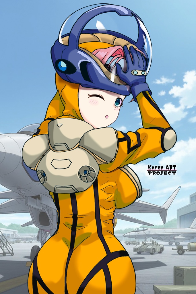 亜美ちゃん+ミレーヌ・ジーナスのパイロットスーツ【マクロス7-02】 Ami Original Color 背面 Back Angle Ami is wearing Mylene Flare Jenius's PilotSuit【MACROSS7-02】