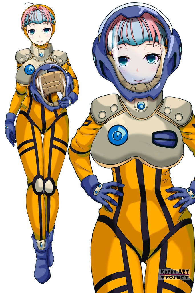 亜美ちゃん+ミレーヌ・ジーナスのパイロットスーツ【マクロス7-04】 Ami Original Color 正面 Front Angle Ami is wearing Mylene Flare Jenius's PilotSuit【MACROSS7-04】