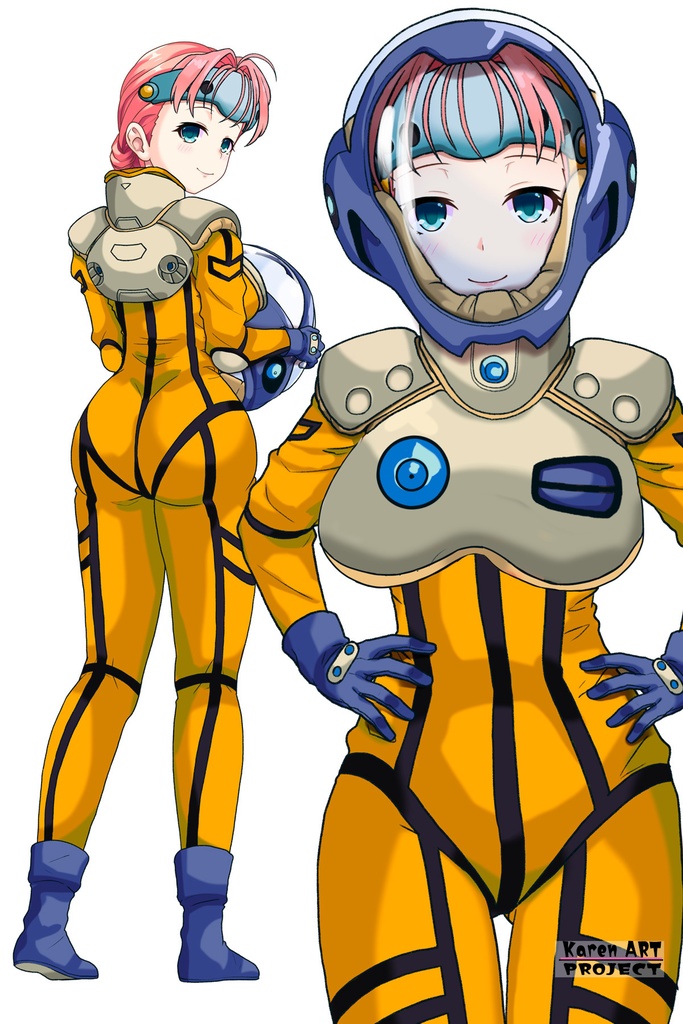 亜美ちゃん+ミレーヌ・ジーナスのパイロットスーツ【マクロス7-04】 Ami Original Color 正面 Front Angle Ami is wearing Mylene Flare Jenius's PilotSuit【MACROSS7-04】