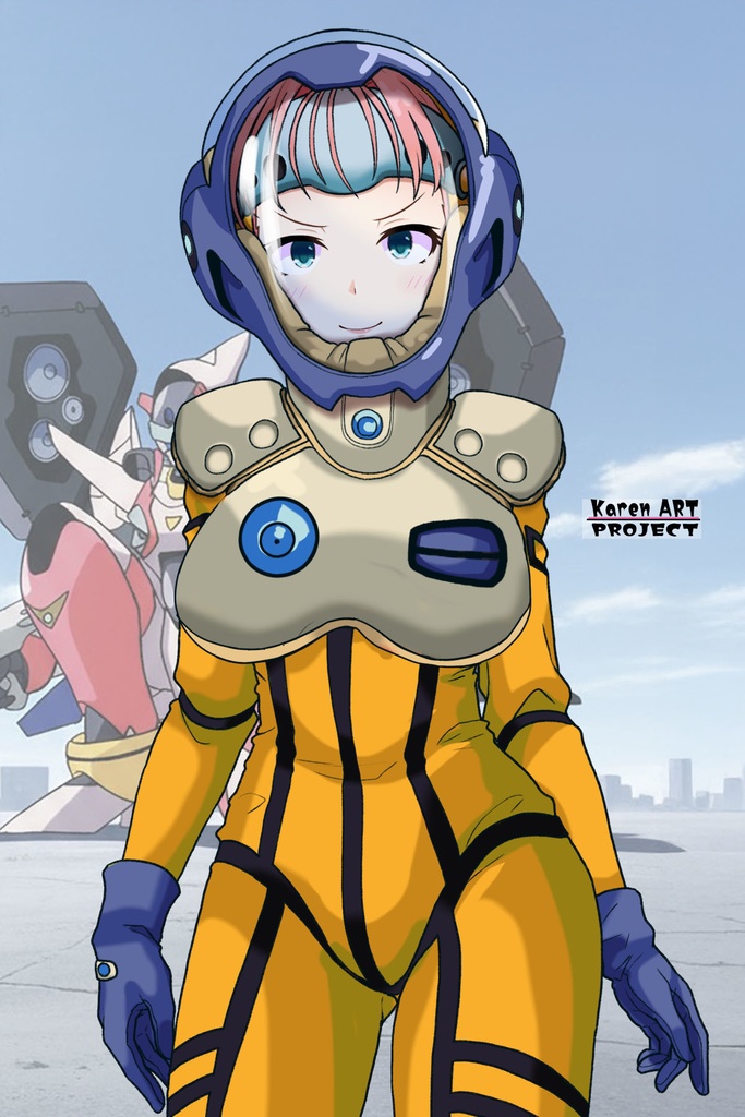 亜美ちゃん+ミレーヌ・ジーナスのパイロットスーツ【マクロス7-04】 Ami Original Color 正面 Front Angle Ami is wearing Mylene Flare Jenius's PilotSuit【MACROSS7-04】