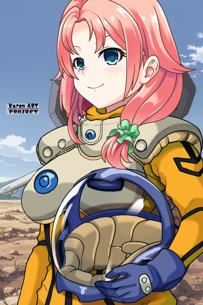 亜美ちゃん+ミレーヌ・ジーナスのパイロットスーツ【マクロス7-05】 Ami Original Color 斜め前 Diagonal front angle ロングヘア Long HairStyle Ami is wearing Mylene Flare Jenius's PilotSuit【MACROSS7-05】