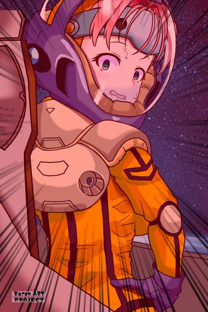 亜美ちゃん+ミレーヌ・ジーナスのパイロットスーツ【マクロス7-06】 Ami Original Color 背面 Back Angle ロングヘア Long HairStyle Ami is wearing Mylene Flare Jenius's PilotSuit【MACROSS7-06】