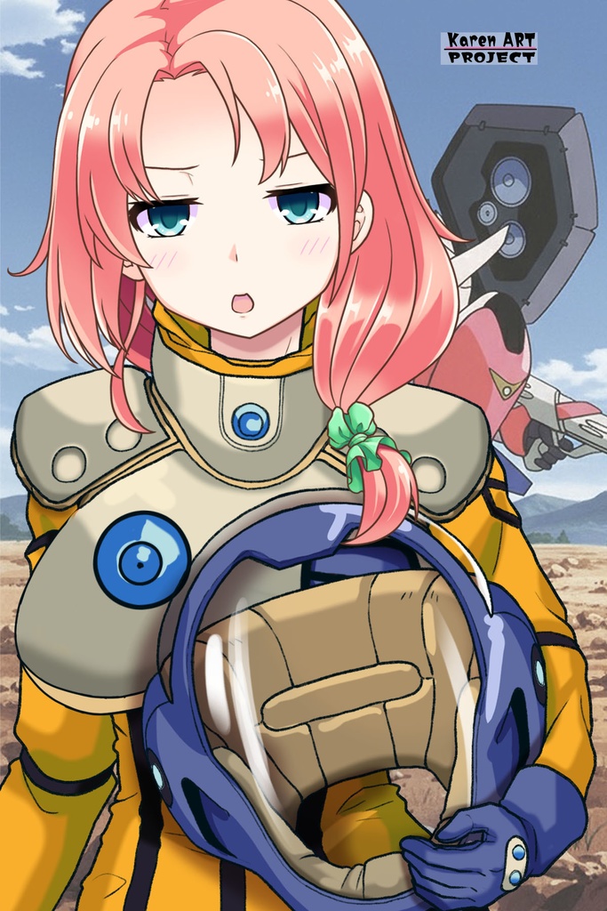 亜美ちゃん+ミレーヌ・ジーナスのパイロットスーツ【マクロス7-07】 Ami Original Color 正面Sポーズ Front S-POSE ロングヘア Long HairStyle Ami is wearing Mylene Flare Jenius's PilotSuit【MACROSS7-07】