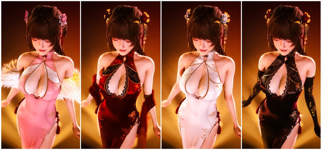 Midnight Peony Qipao for HS2
