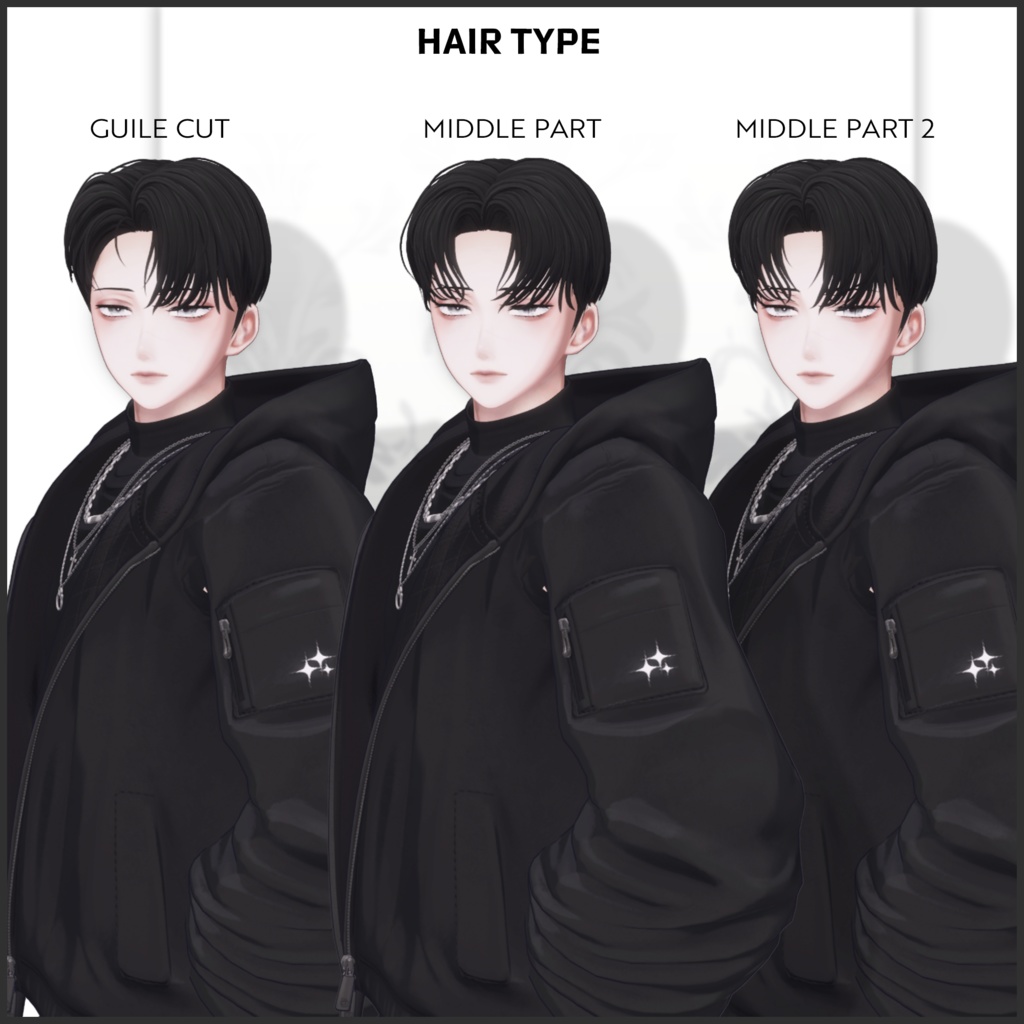 【5 アバター対応】🌠Arctic Flow Hair