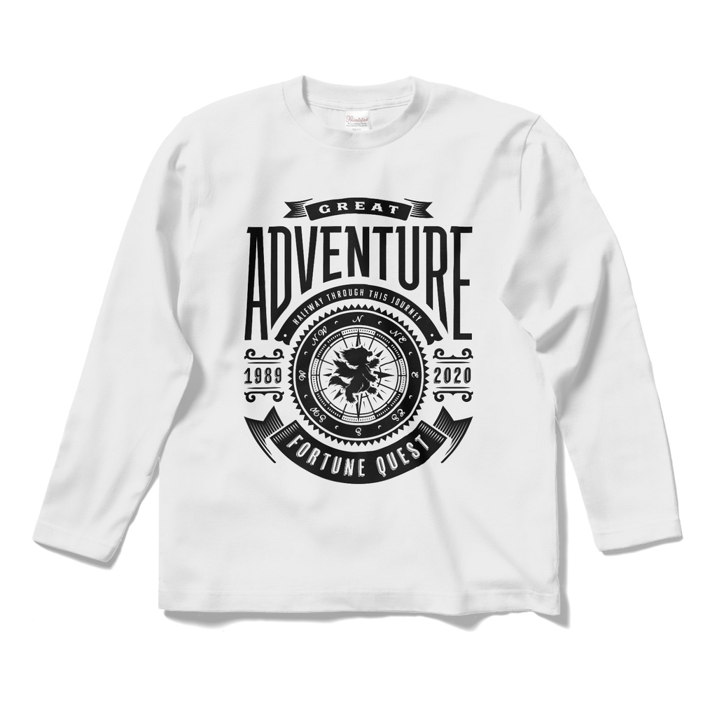 FQ長袖白Tシャツ（表面だけプリント）