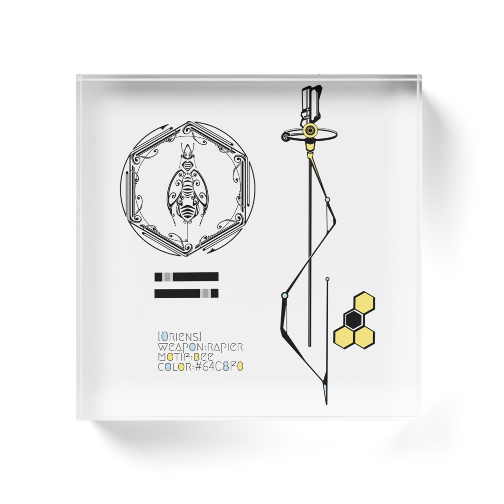 【非公式】緋八マナ シンボルマーク×武器 アクリルブロック