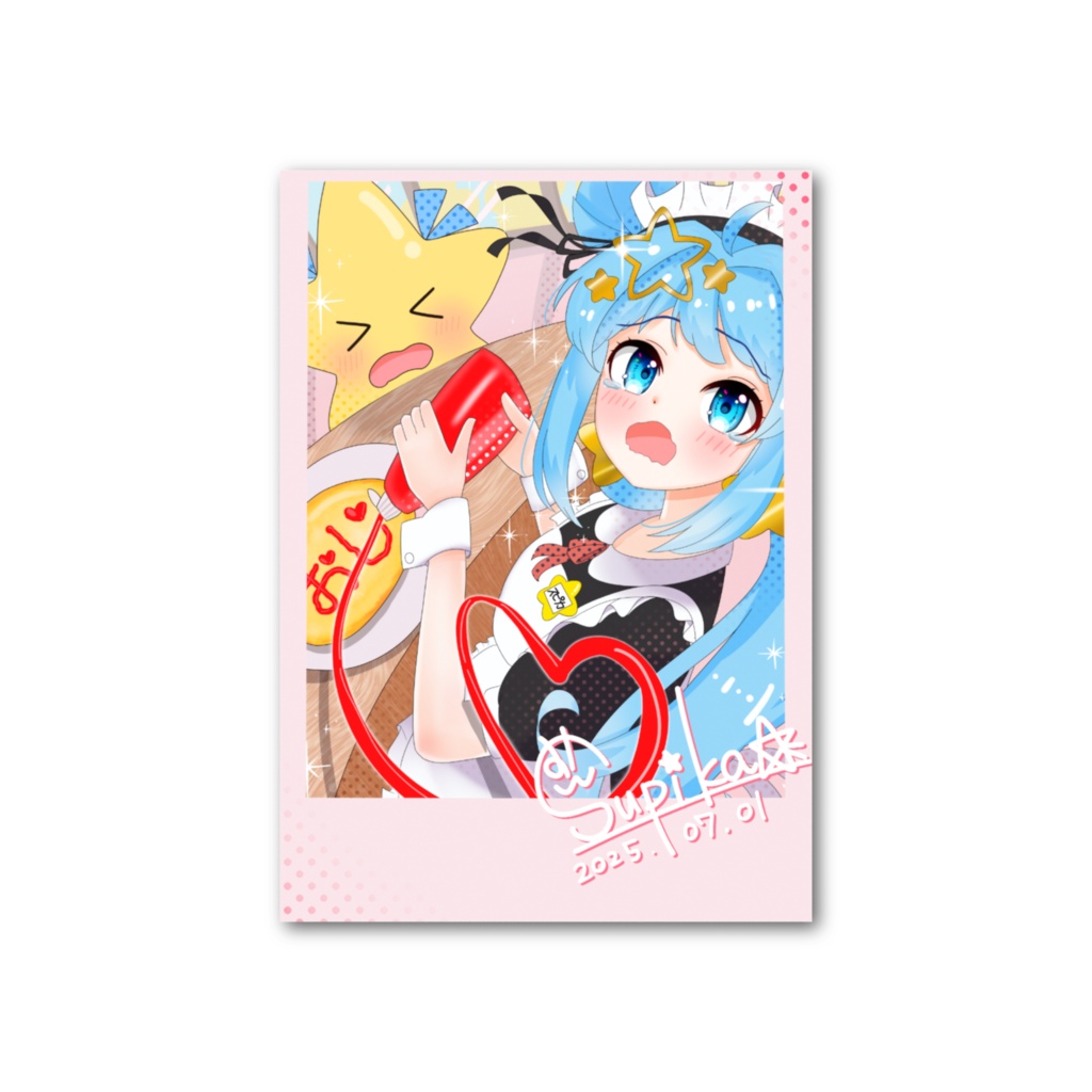 【5歳お誕生日】フォト風カード【すぅちゃんイラスト担当】