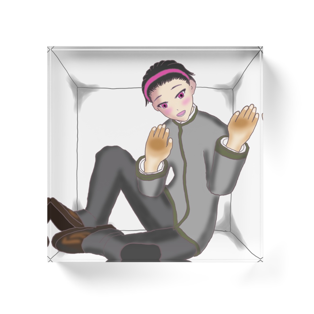 森白馬の箱詰めアクリルブロック