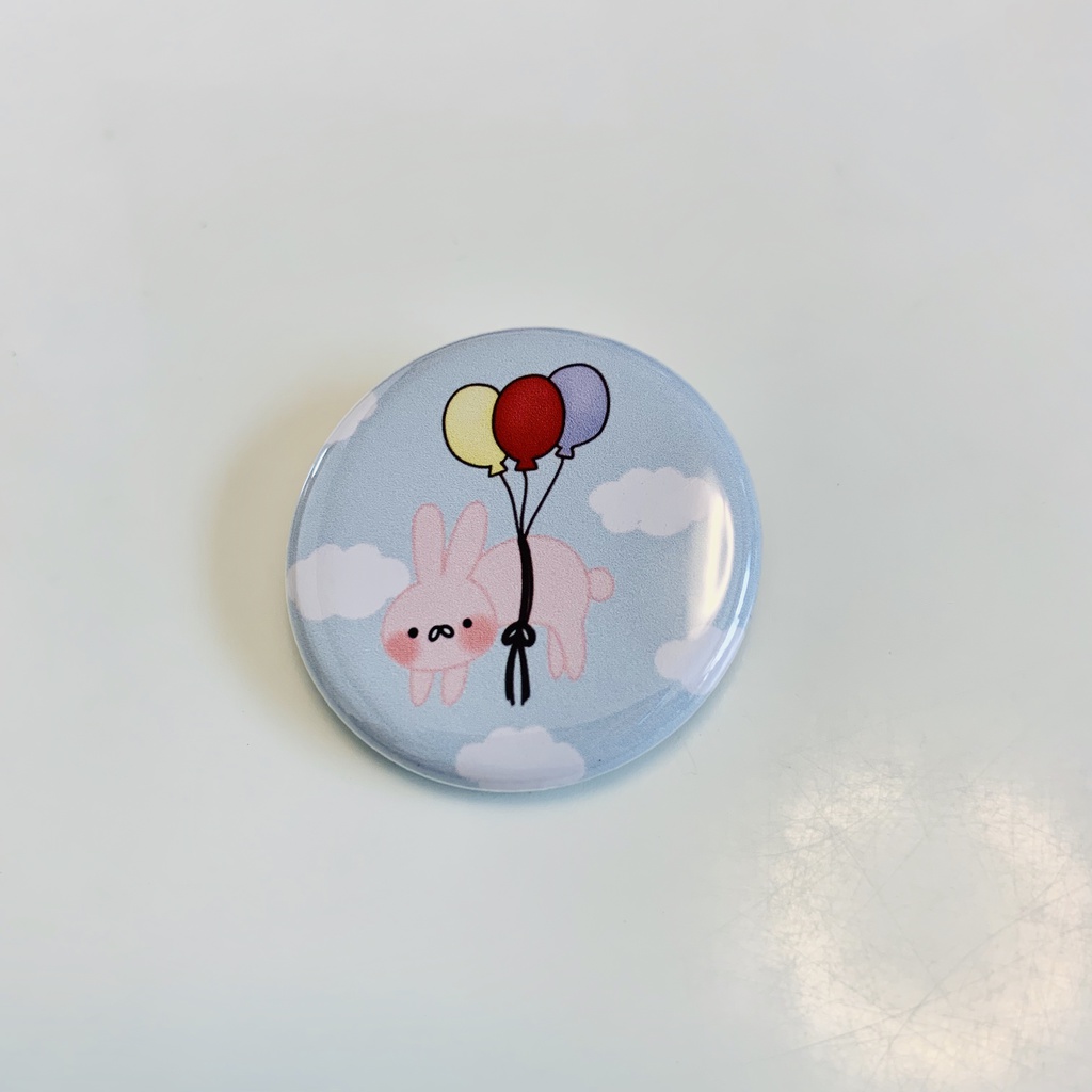 うさぎ缶バッジ(32mm) 風船Ver.