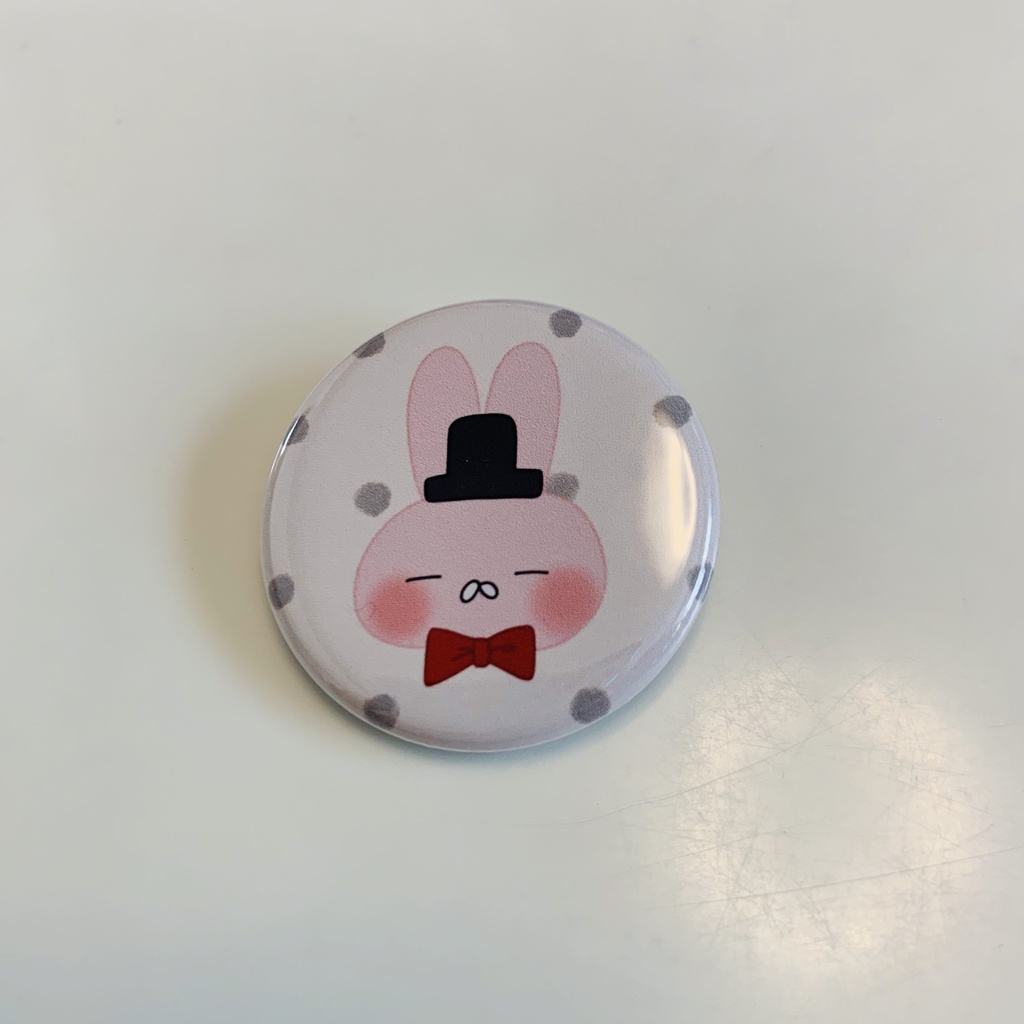 うさぎ缶バッジ(32mm) おめかしVer.