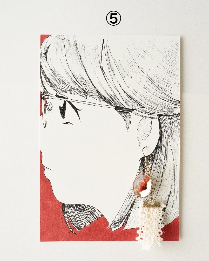 ミニ原画+ハンドメイドピアス