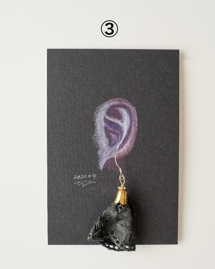 ミニ原画+ハンドメイドピアス