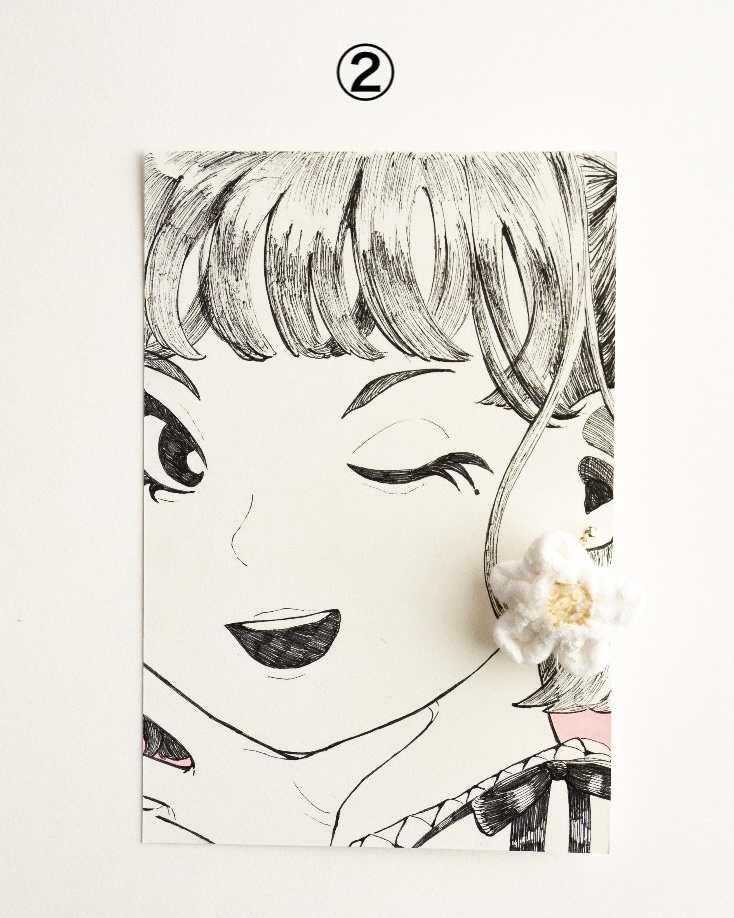 ミニ原画+ハンドメイドピアス