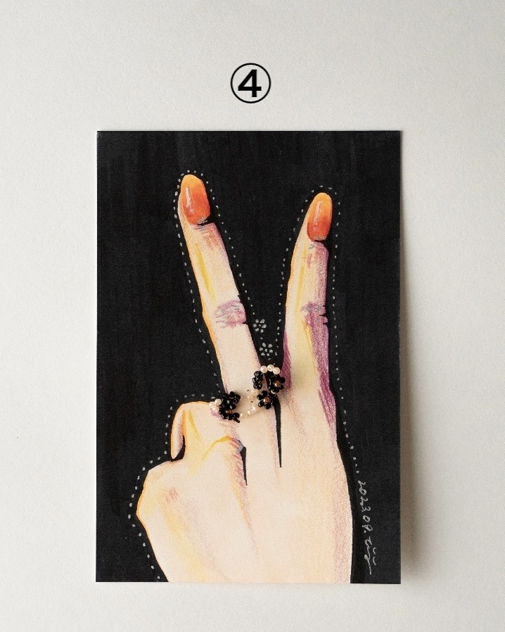 ミニ原画+ハンドメイドピアス