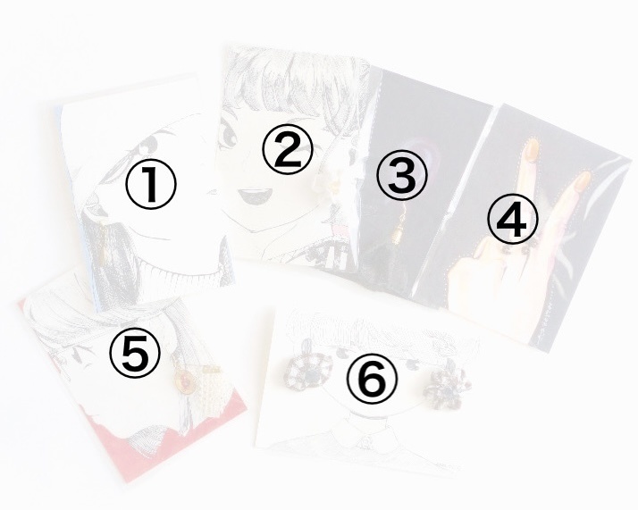 ミニ原画+ハンドメイドピアス