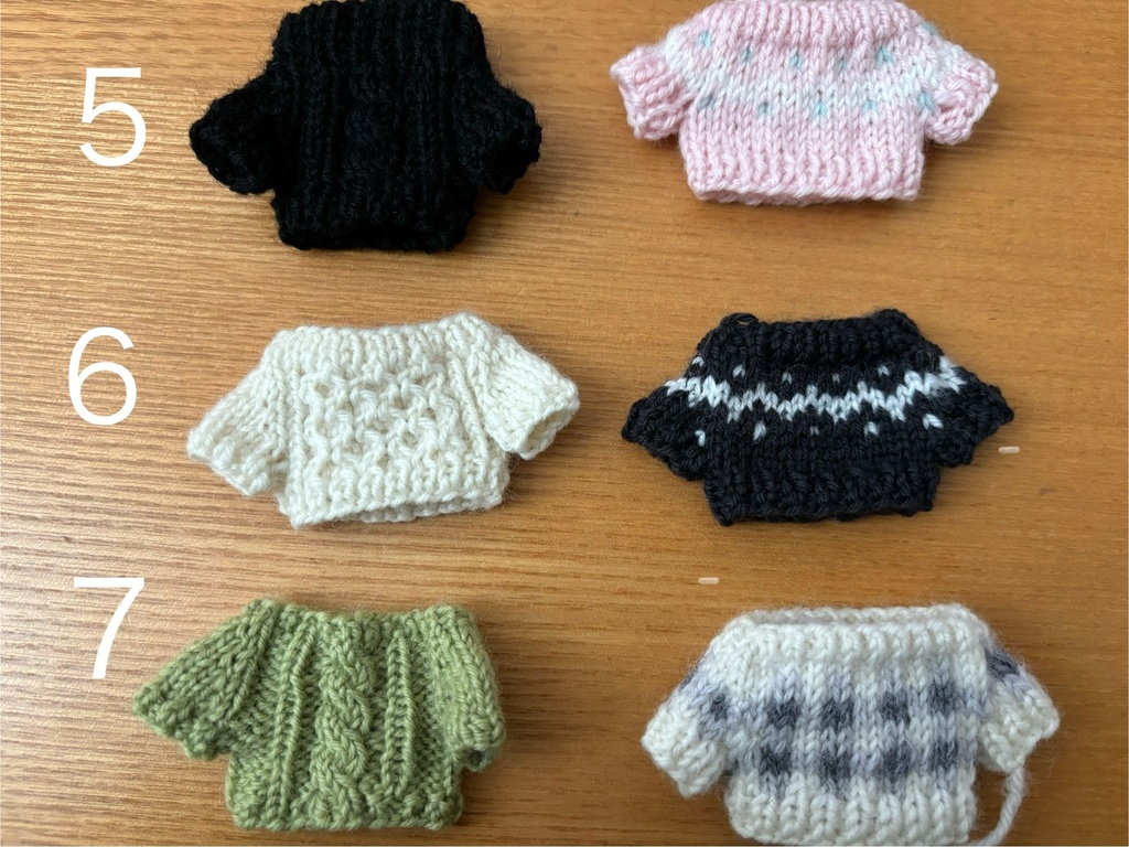 3月9日(土)21時〜 ぬいぐるみ用セーター 8〜13㎝福袋