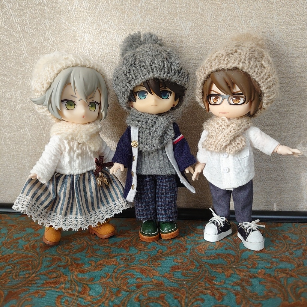 頭囲15サイズ 縄編みニット帽