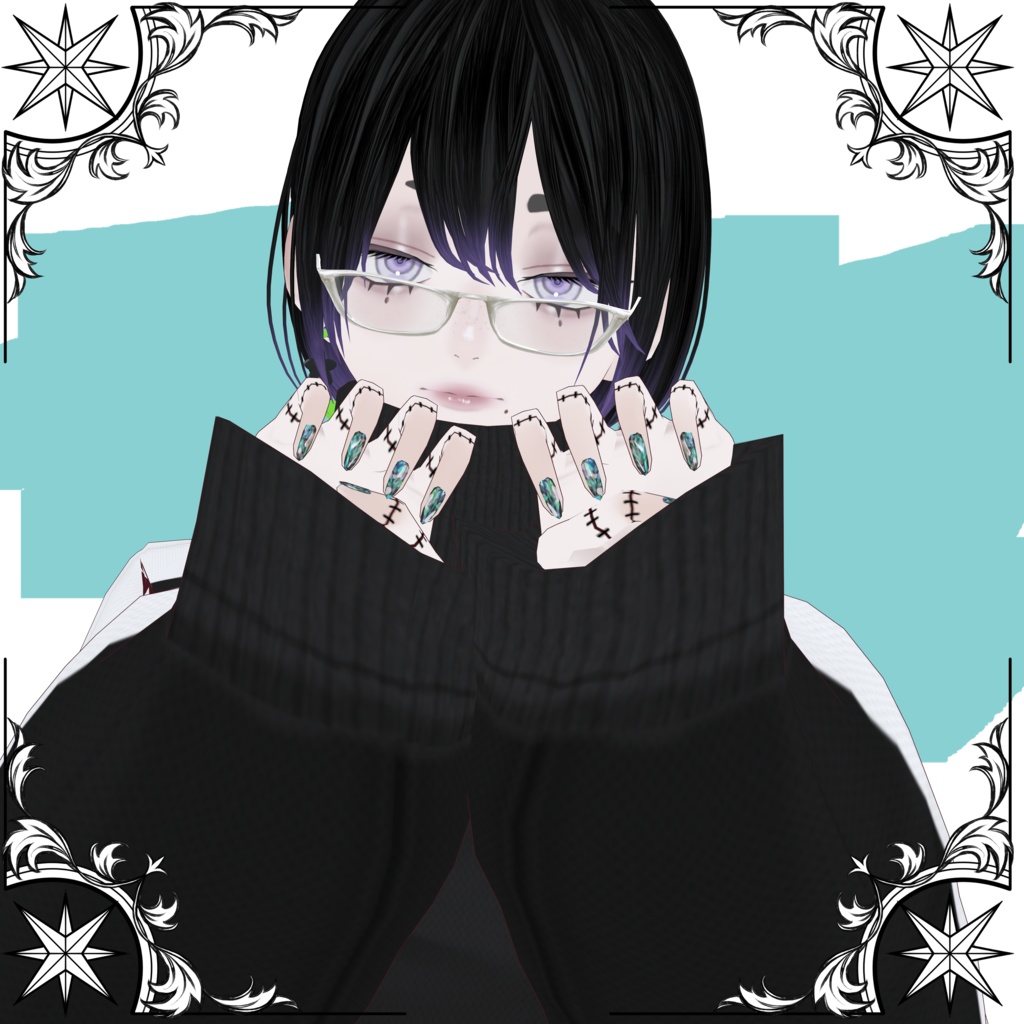 【無料】【#VRoid】螺鈿(らでん)ネイルテクスチャ