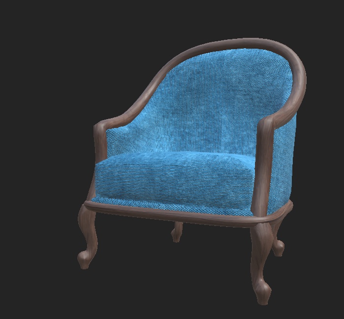 【VRC想定3Dモデル】洋風の椅子