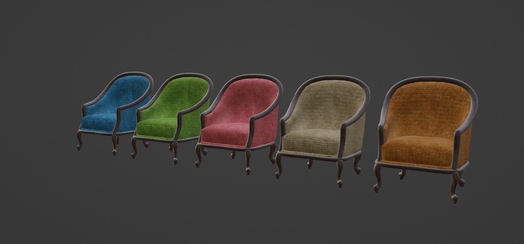 【VRC想定3Dモデル】洋風の椅子