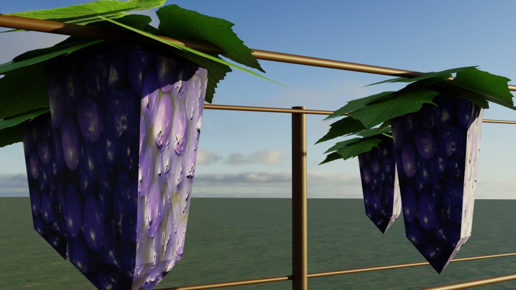 【VRC想定3Dモデル】ローポリぶどう