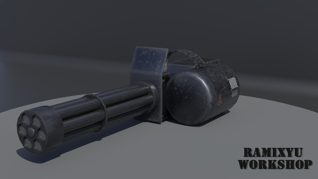 【VRC想定3Dモデル】ガトリング砲