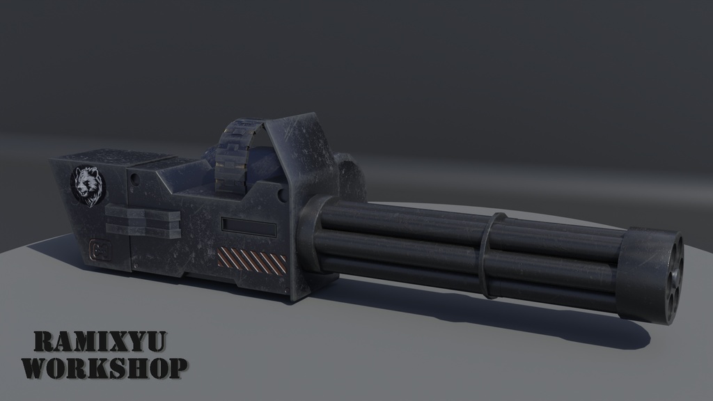【VRC想定3Dモデル】ガトリング砲
