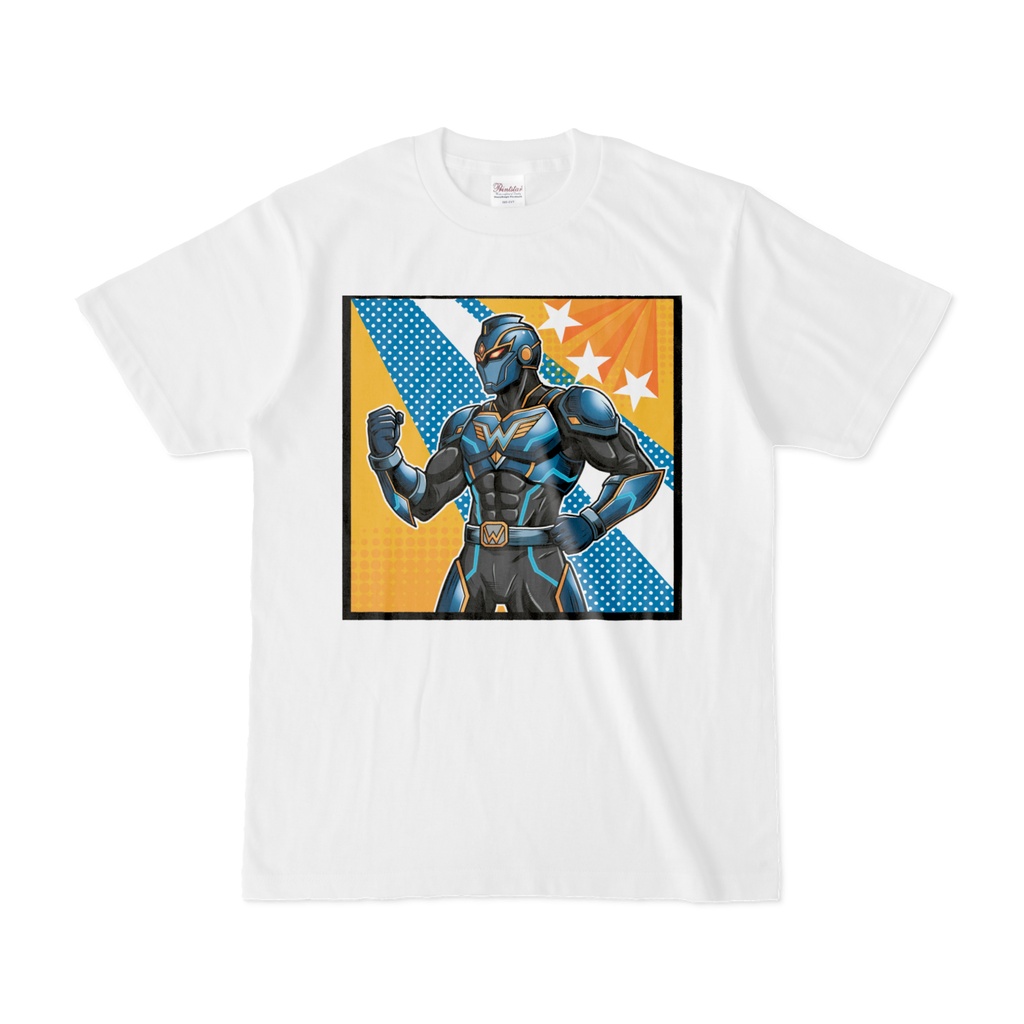 オリジナルヒーロー「ウィンドウォーリア」Tシャツ - 白 /Original Superhero "Wind Warrior" T-Shirt - White