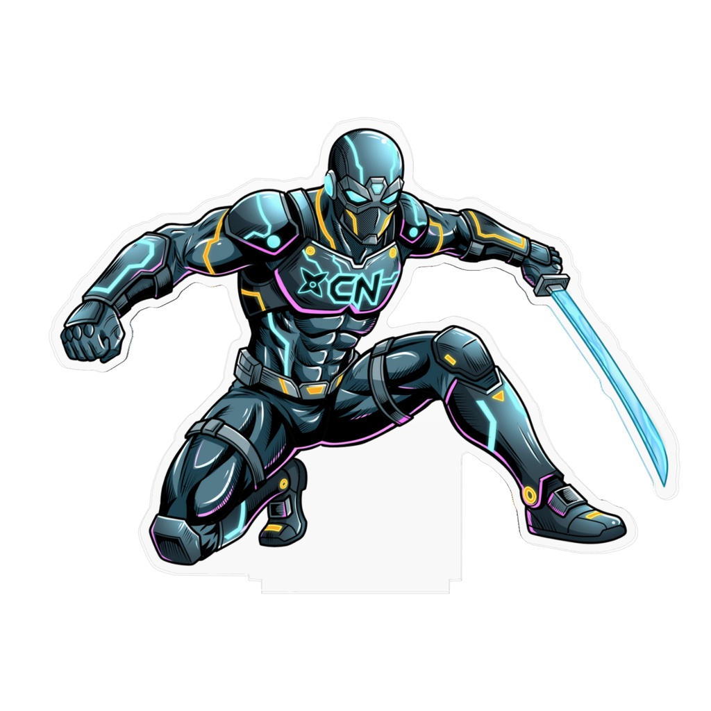 【特大】オリジナルヒーロー「サイバーニンジャ」アクリルフィギュア / "Cyber Ninja" Extra Large Acrylic Standee