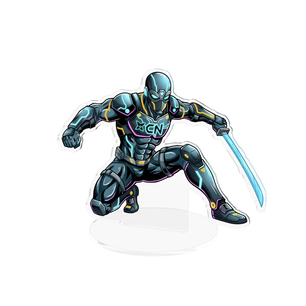 【特大】オリジナルヒーロー「サイバーニンジャ」アクリルフィギュア / "Cyber Ninja" Extra Large Acrylic Standee