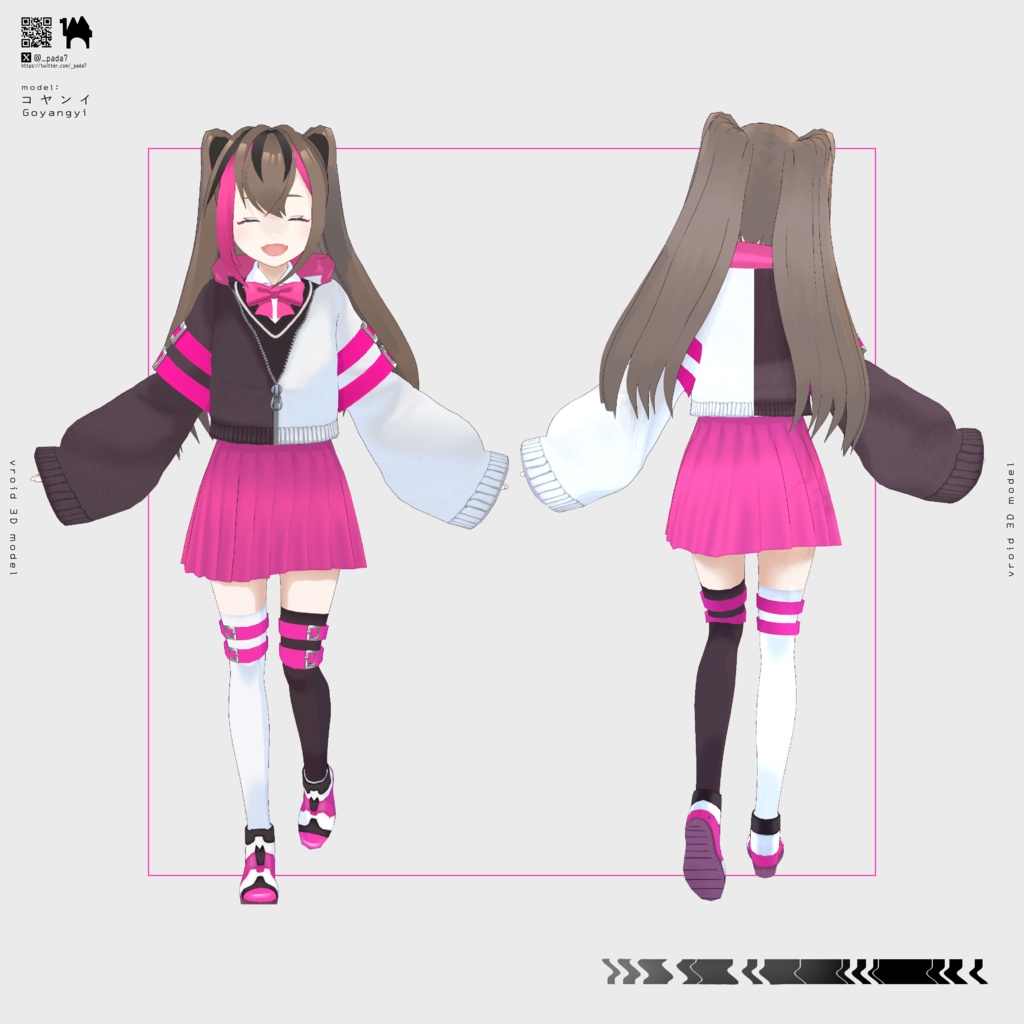 【VRoid】オリジナル3Dモデル Goyangyiちゃん