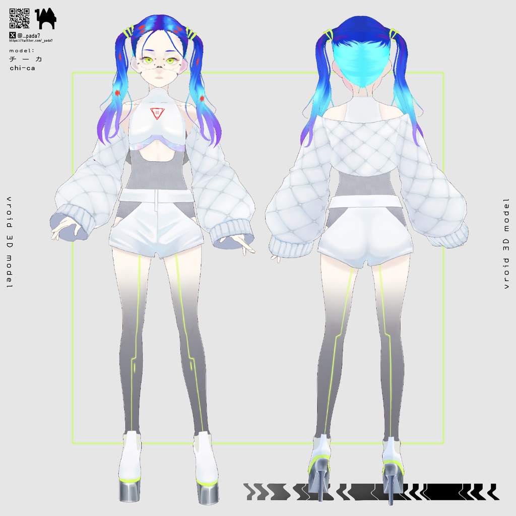 【VRoid】オリジナル3Dモデル chi-ca