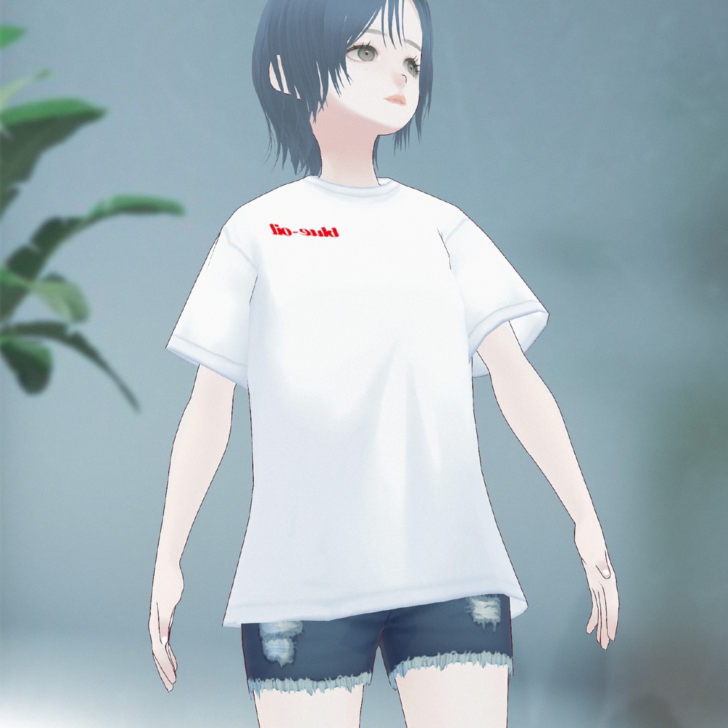 【無料】blue-oil  T-shirt【Vroid 衣装】