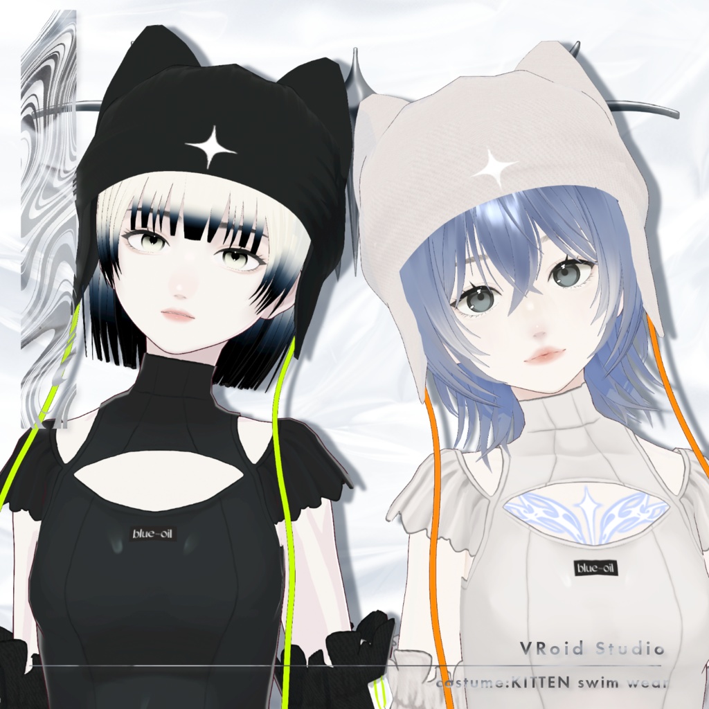 【 #VRoid 衣装 】KITTEN swim wear #blueoil
