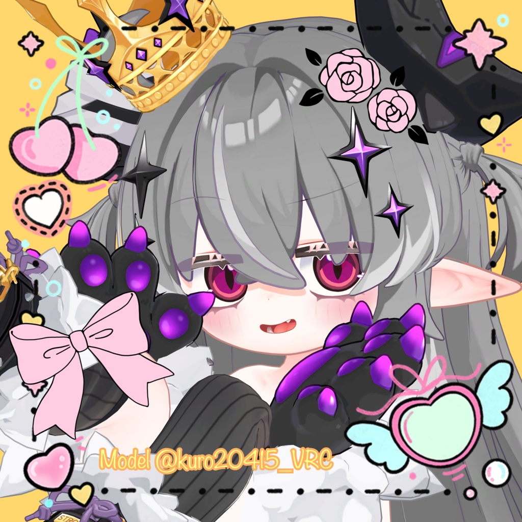 【VRChat 無料 Free有】邪竜メルヴィ(Melvii)-Makeup & Eyelash/Eye Texture