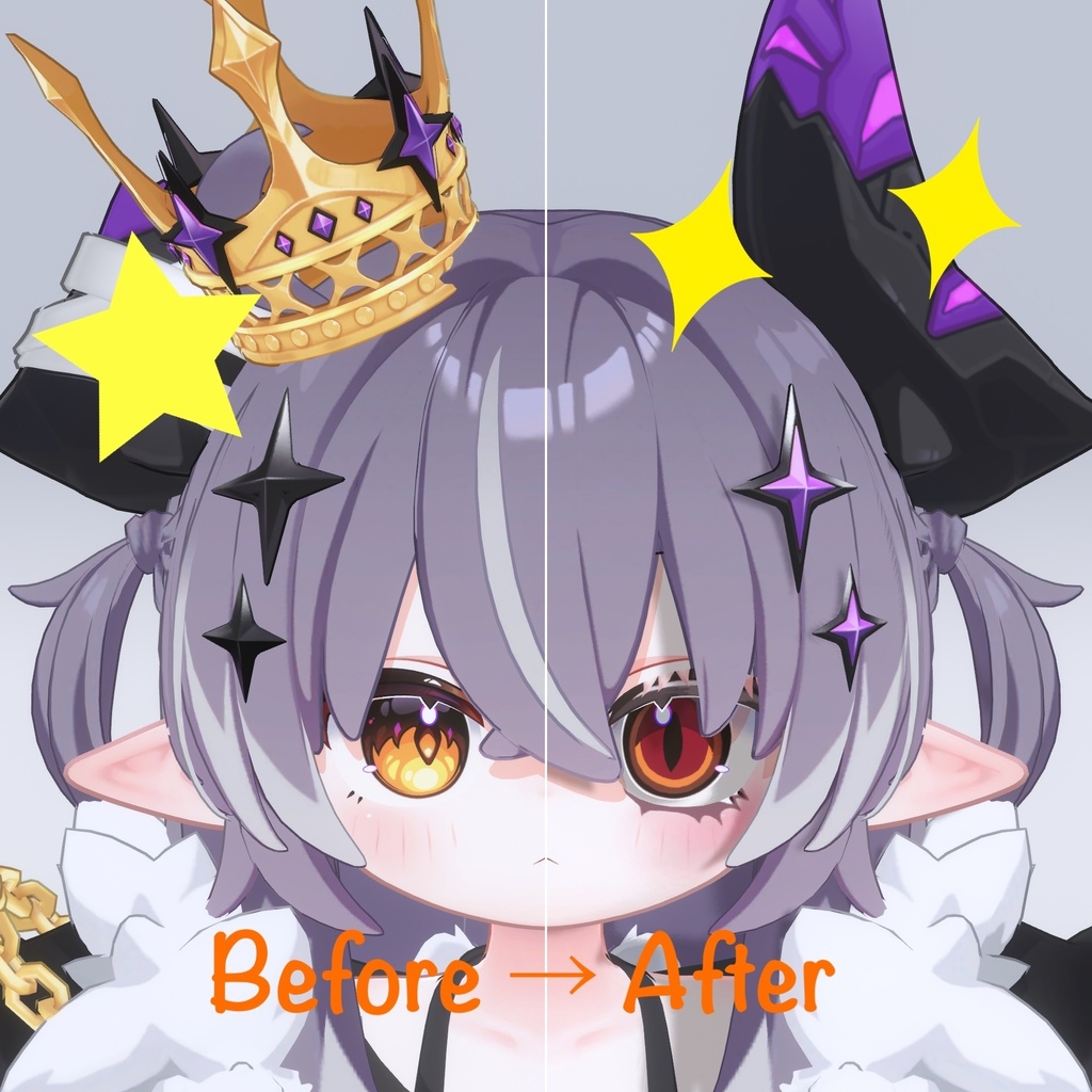 【VRChat 無料 Free有】邪竜メルヴィ(Melvii)-Makeup & Eyelash/Eye Texture
