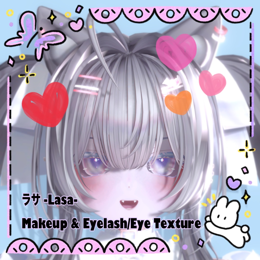 【VRChat 無料 Free】ラサ -Lasa- Makeup & Eyelash/Eye Texture