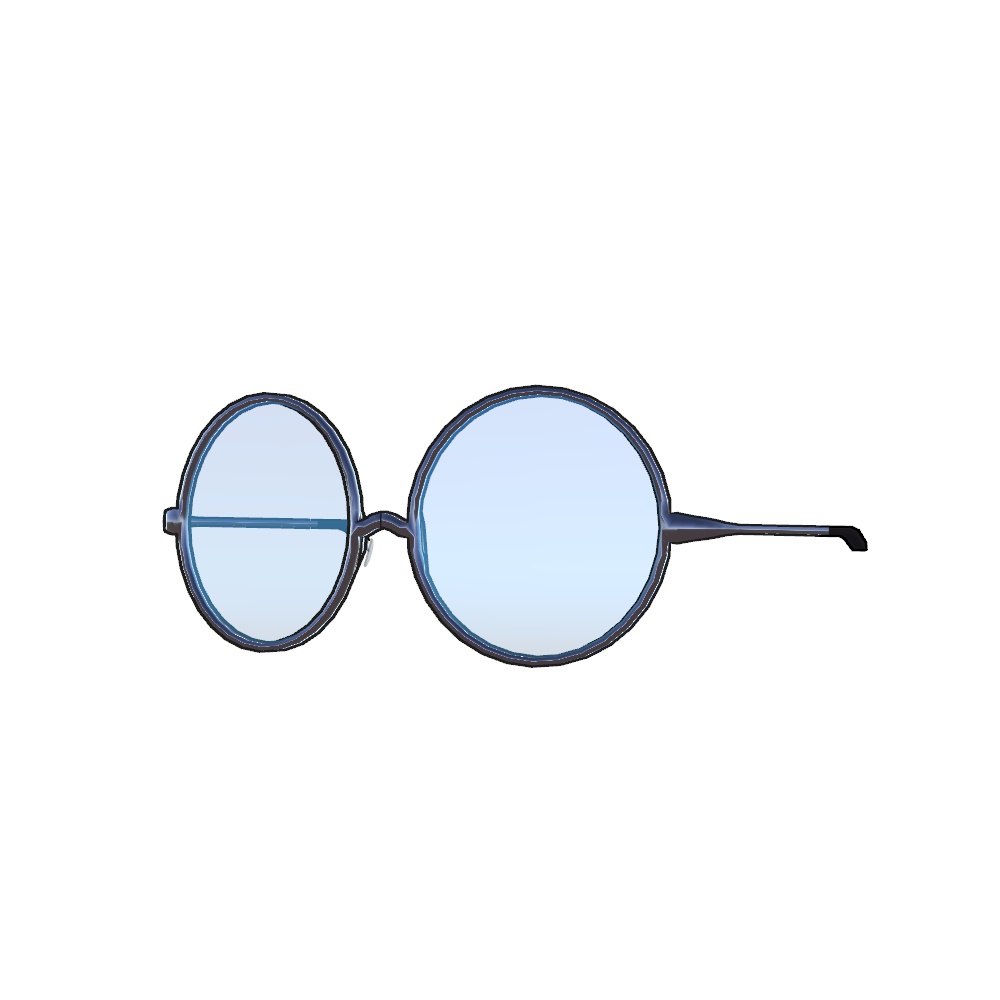 【VRChat用】Simple Round Glasses Set