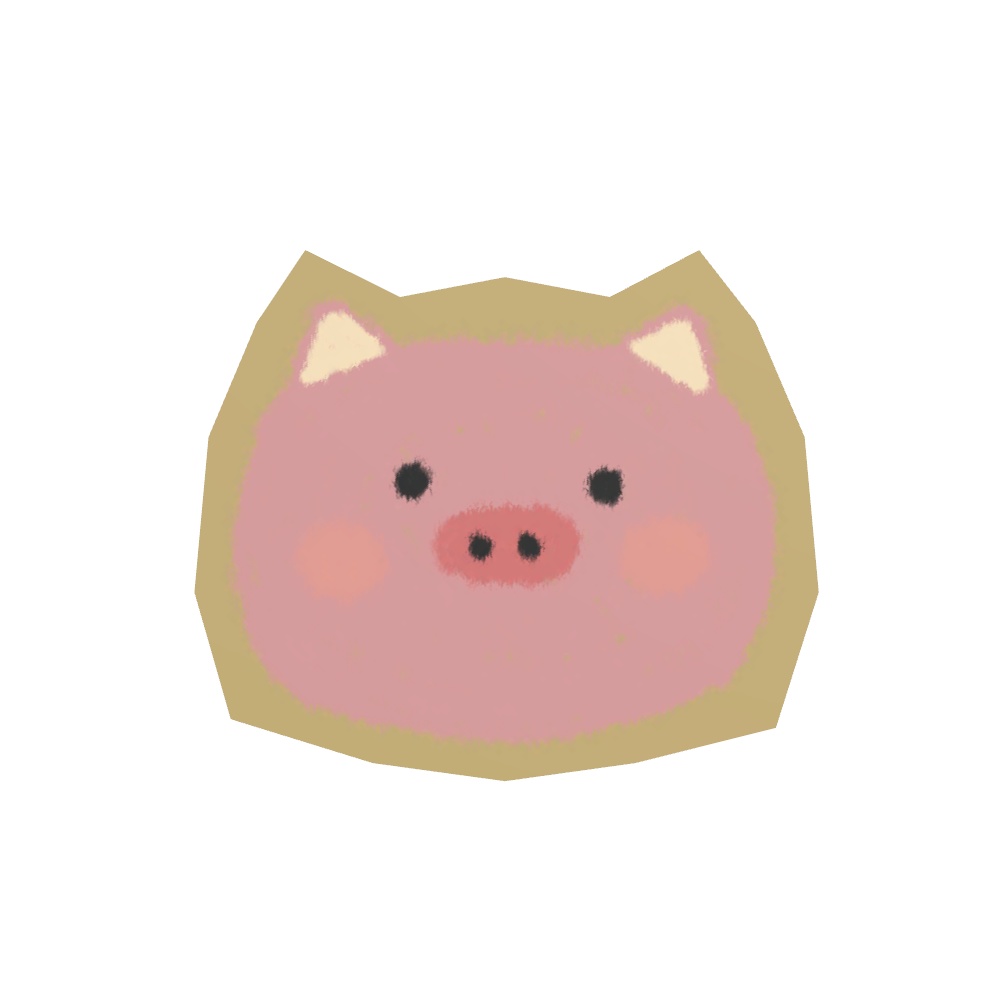 【VRChat用】手作り風の動物のお面