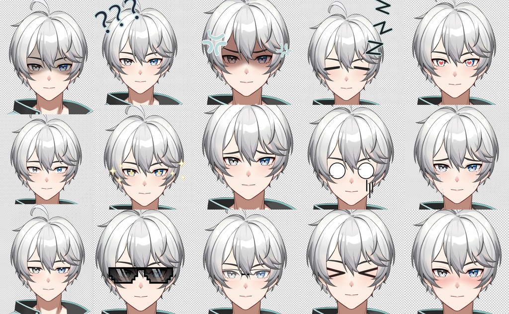 【汎用LIVE2Dモデル】銀髪少年「VtuberStudio対応」高品質