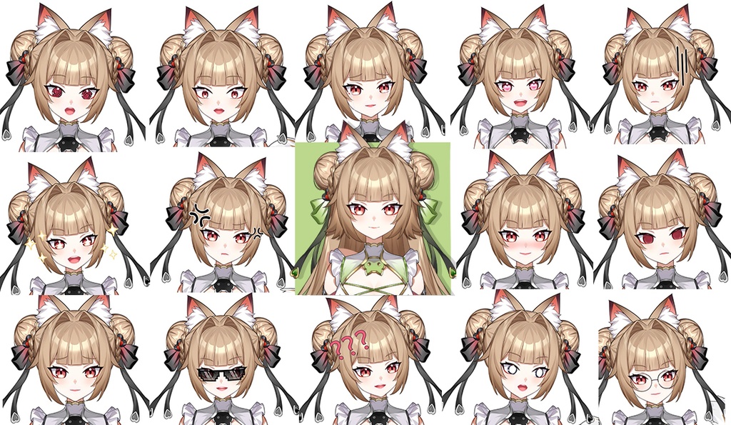 バージョン更新済(Ver2)【汎用LIVE2Dモデル】狐娘 和風・中華風「VtuberStudio対応」高品質