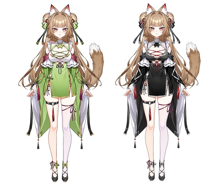 バージョン更新済(Ver2)【汎用LIVE2Dモデル】狐娘 和風・中華風「VtuberStudio対応」高品質