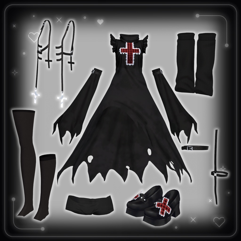 ♥4アバター対応♥VRChat衣装『しにがみ』Shinigami