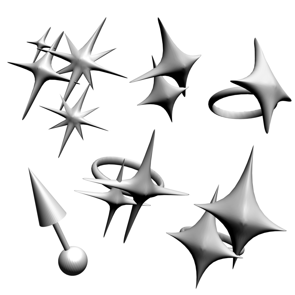 時短できる下絵用3D素材｜ピアス・指輪セット