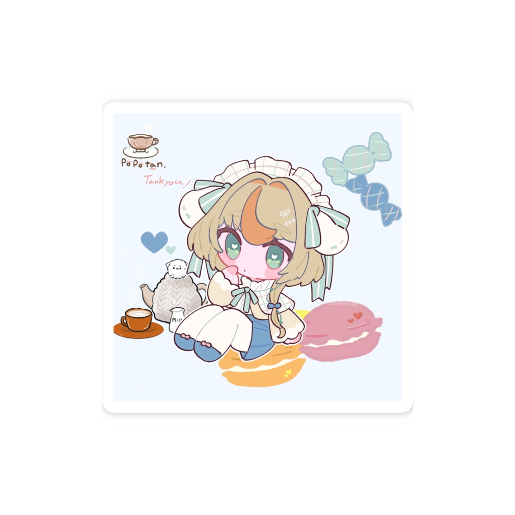 ぽぽたんホワイトデーステッカー