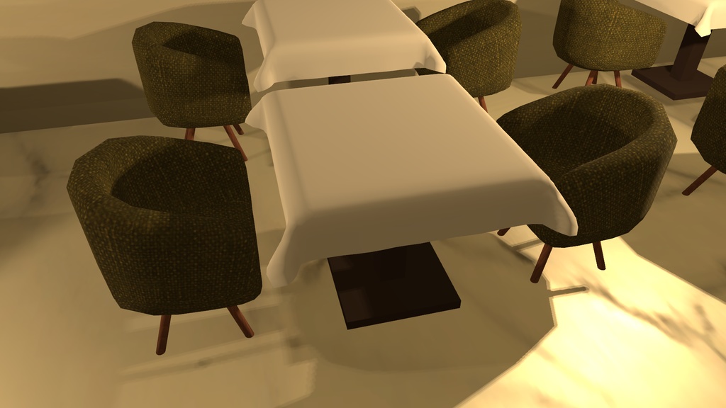 【VRC向け家具】無料リッチテーブルセット