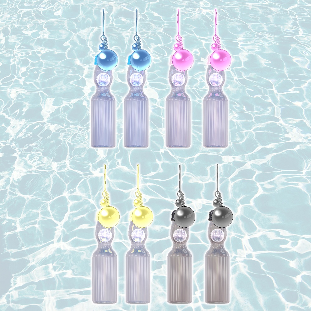 【VRC向けアクセサリー】無料夏のラムネピアス